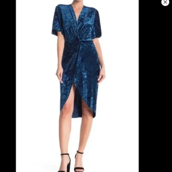 NWT FREE PRESS Blue Velour Dress - Size Medium - Picture 5 of 5